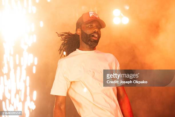Wretch 32 performs on stage during day 2 of South West Four Festival 2019 at Clapham Common on August 24, 2019 in London, England.