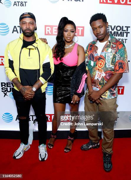 Joe Budden, Remy Ma and Brandon "Jinx" Jenkins and attend Revolt Summit at Kings Theatre on July 24, 2019 in Brooklyn, New York.