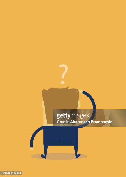 businessman is thinking. scratch head . vector illustration in cartoon style - success vector stock pictures, royalty-free photos & images