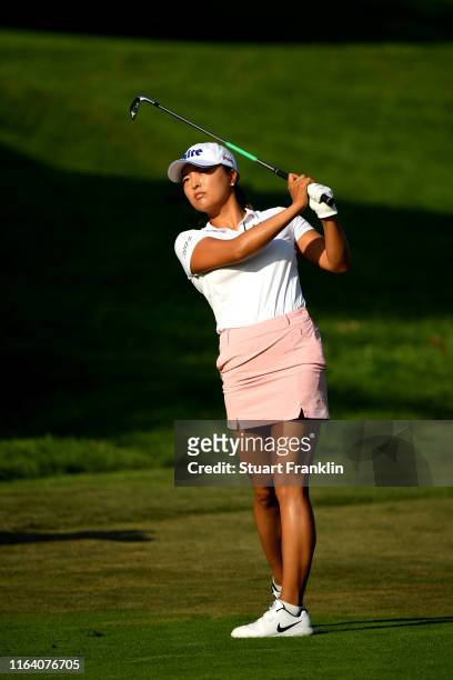 Ko Jin-young of Korea on the first during day 1 of the Evian Championship at Evian Resort Golf Club on July 25, 2019 in Evian-les-Bains, France.