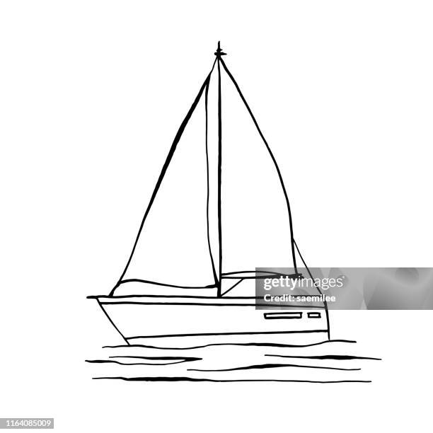 yacht drawing - yacht stock illustrations