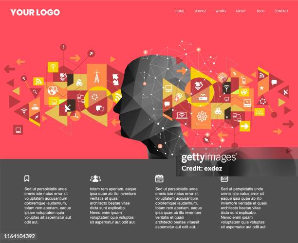 communication technology ideas website template - website wireframes stock illustrations