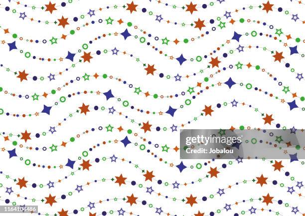 waves of garlands with confetti glitters - christmas bunting stock illustrations