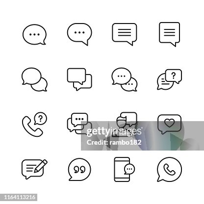 Bolle vocali vettoriali e icone delle linee di comunicazione. Tratto modificabile. Pixel Perfetto. Per dispositivi mobili e Web. Bolle vocali vettoriali e icone delle linee di comunicazione. Tratto modificabile. Pixel Perfetto. Per dispositivi mobili e Web.