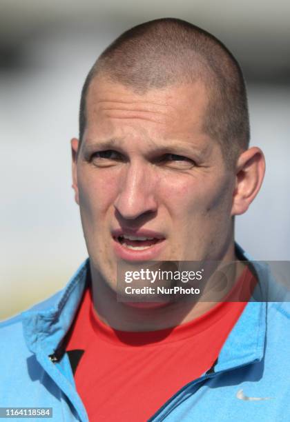 Wojciech Nowicki of KS Podlasie Bialystok during Hammer throw Men final, on the third day of the 95th Polish Track and Field Championship, in Radom....