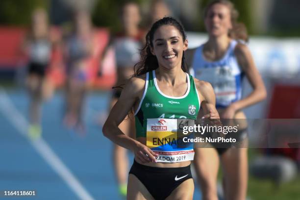 Sofia Ennaoui of AZS UMCS Lublin during women's 1,500m final, on the third day of the 95th Polish Track and Field Championship, in Radom. On Sunday,...