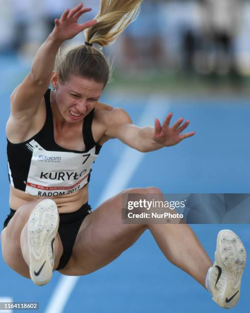 Joanna Kurylo of KS AZS AWF Wroclaw during Long jump final, on the third day of the 95th Polish Track and Field Championship, in Radom. On Sunday,...