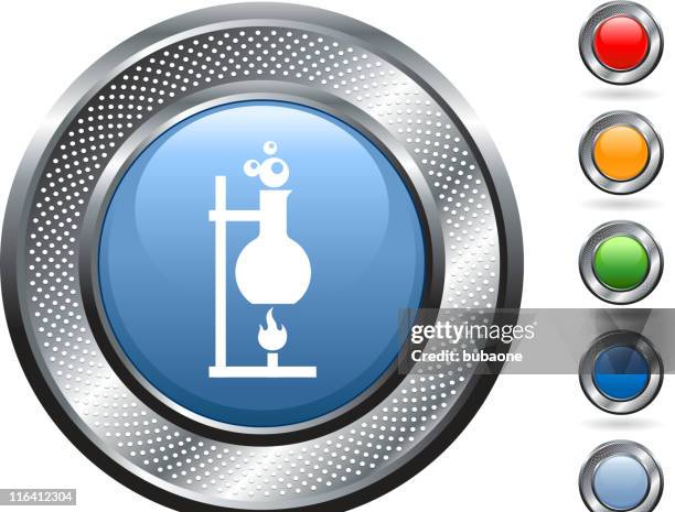 science experiment royalty free vector art on metallic button - beaker red stock illustrations