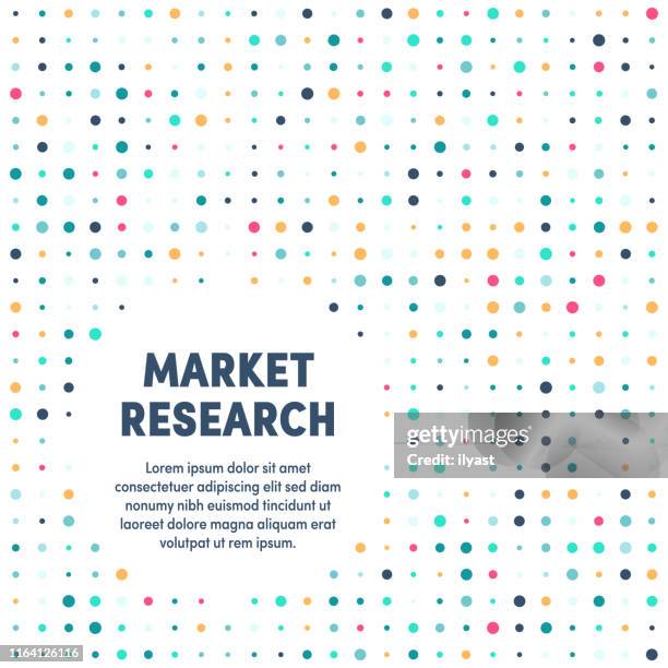 ilustraciones, imágenes clip art, dibujos animados e iconos de stock de plantilla de diseño moderno y artístico de investigación de mercado - market research