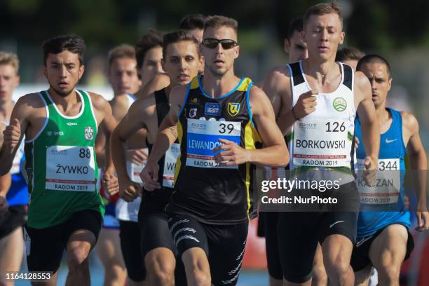 Marcin Lewandowski of CWZS Zawisza Bydgoszcz leads during Men 1,500m final, on the third day of the 95th Polish Track and Field Championship, in...