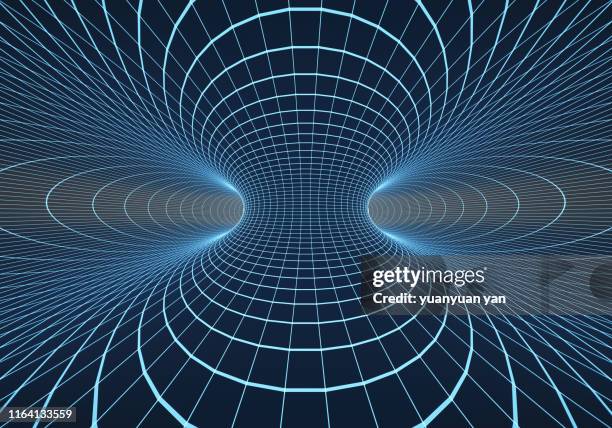 3d abstract tunnel - optical illusion illustration bildbanksfoton och bilder