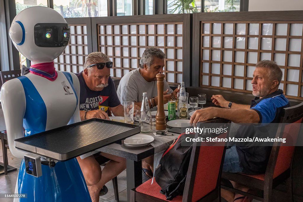 Robot Waiters In Rapallo