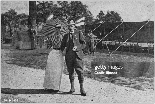 antikes foto: großherzog und herzogin michael von russland - 1900's woman outdoors stock-grafiken, -clipart, -cartoons und -symbole