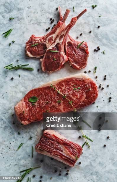 raw red meat cuts - beef stock pictures, royalty-free photos & images