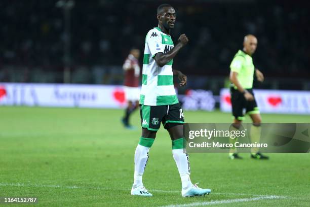 Pedro Obiang of Us Sassuolo Calcio during the the Serie A match between Torino Fc and Us Sassuolo Calcio. Torino Fc wins 2-1 over Us Sassuolo Calcio.