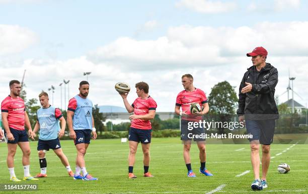 Limerick , Ireland - 26 August 2019; Munster senior coach Stephen Larkham during Munster Rugby squad training at the University of Limerick in...