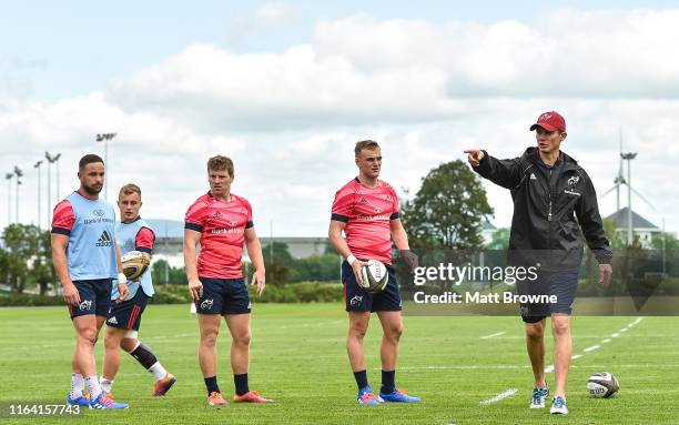 Limerick , Ireland - 26 August 2019; Munster senior coach Stephen Larkham during Munster Rugby squad training at the University of Limerick in...