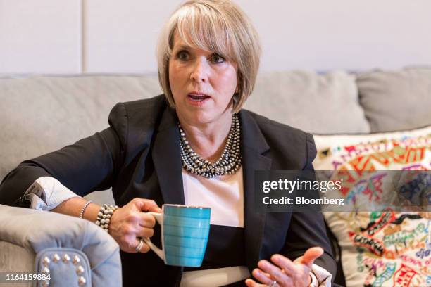 Michelle Lujan Grisham, governor of New Mexico, speaks during an interview at her office in Santa Fe, New Mexico, U.S., on Thursday, Aug. 8, 2019....