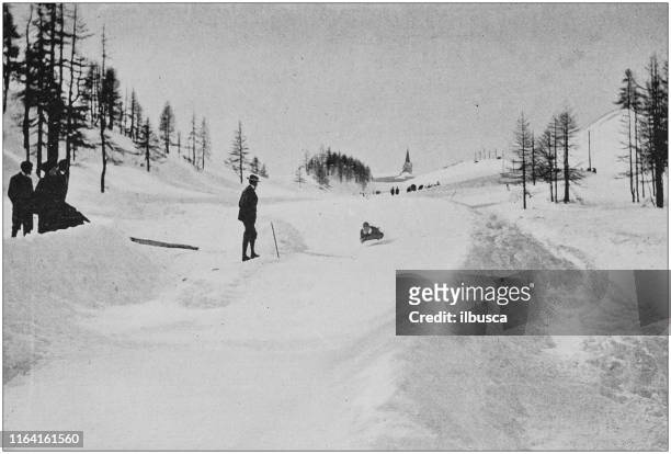古董照片:聖莫里茨的托博甘丁 - ski slope 幅插畫檔、美工圖案、卡通及圖標