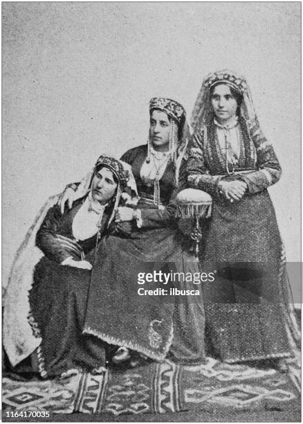 ilustrações de stock, clip art, desenhos animados e ícones de antique photo: armenian women - italia armenia