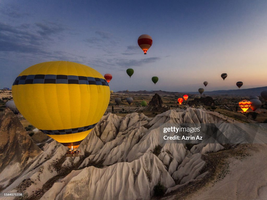 The Morning Sunrise Ballooning in the sky