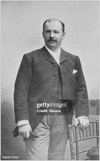 antique photo: portrait of man, ben davies - 1900 stock illustrations