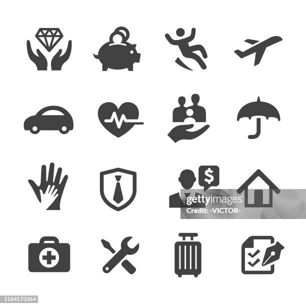 ilustrações de stock, clip art, desenhos animados e ícones de insurance icons - acme series - corretor de seguros