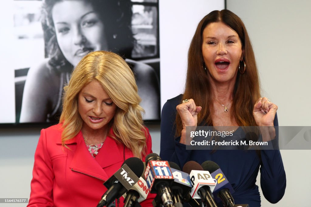 Janice Dickinson And Lisa Bloom Host Press Conference Announcing  Victory In Their Lawsuit Against Bill Cosby