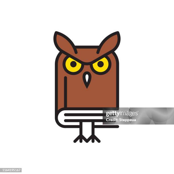 illustrazioni stock, clip art, cartoni animati e icone di tendenza di gufo e libro - university logo