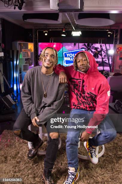 Michael "Mikey" Foster and Charles "Scootie" Anderson from the band "Social House" visits the Young Hollywood Studio on July 25, 2019 in Los Angeles,...