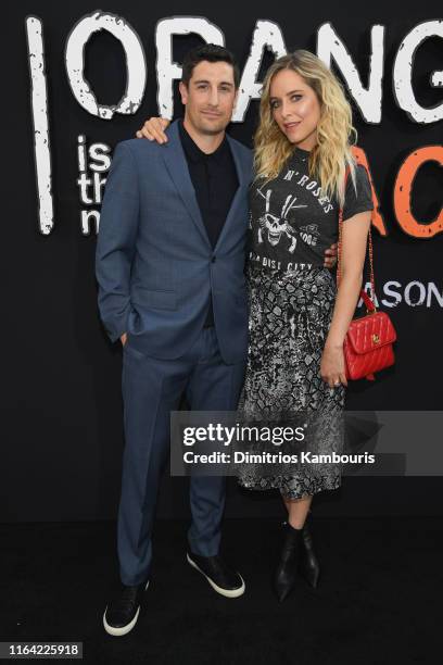 Jason Biggs and Jenny Mollen attend the "Orange Is The New Black" Final Season World Premiere at Alice Tully Hall, Lincoln Center on July 25, 2019 in...