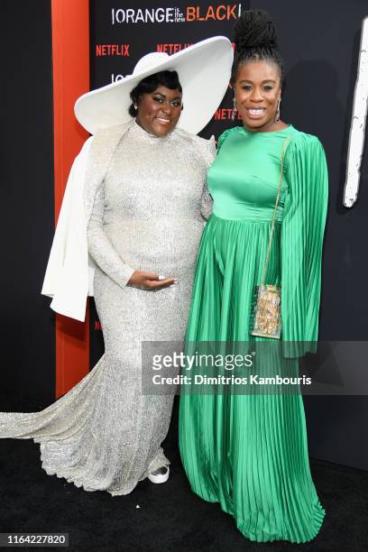 Danielle Brooks and Uzo Aduba attend the "Orange Is The New Black" Final Season World Premiere at Alice Tully Hall, Lincoln Center on July 25, 2019...