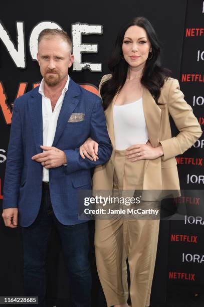 Ben Foster and Laura Prepon attend the "Orange Is The New Black" Final Season World Premiere at Alice Tully Hall, Lincoln Center on July 25, 2019 in...