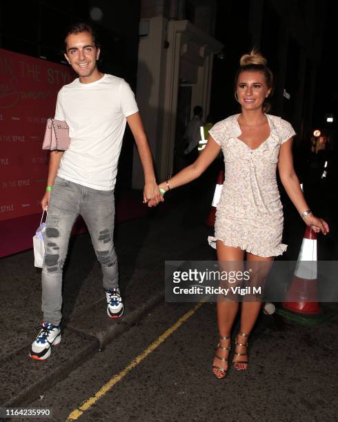 Sammy Kimmence and Dani Dyer seen attending In The Style - Summer Party at Libertine club on July 25, 2019 in London, England.