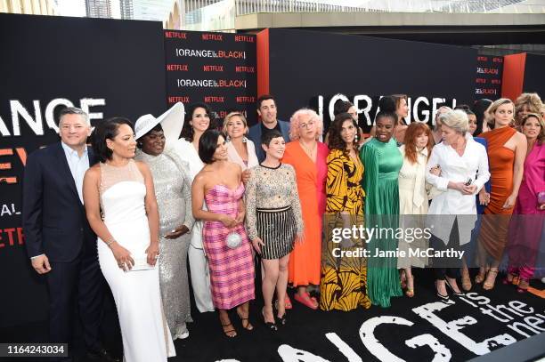 The cast including Selenis Leyva, Danielle Brooks, Diane Guerrero, Beth Dover, Jason Biggs, Jackie Cruz, Uzo Aduba, Alysia Reiner, Natasha Lyonne,...