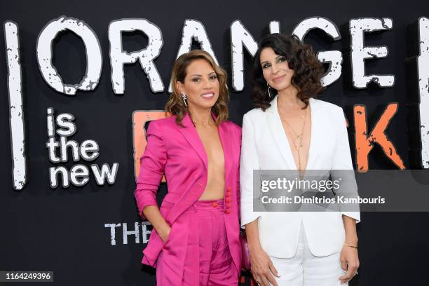 Elizabeth Rodriguez and Beth Dover attend the "Orange Is The New Black" Final Season World Premiere at Alice Tully Hall, Lincoln Center on July 25,...