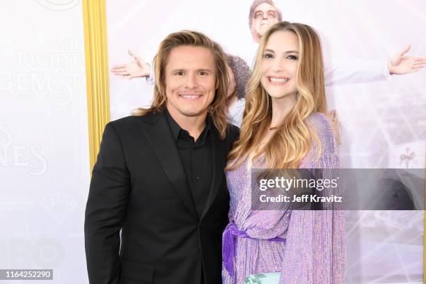 Tony Cavalero and Annie Cavalero attend HBO's "The Righteous Gemstones" premiere at the Paramount Theatre on July 25, 2019 in Los Angeles, California.