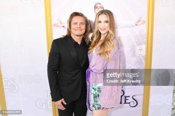 Tony Cavalero and Annie Cavalero attend HBO's "The Righteous Gemstones" premiere at the Paramount Theatre on July 25, 2019 in Los Angeles, California.