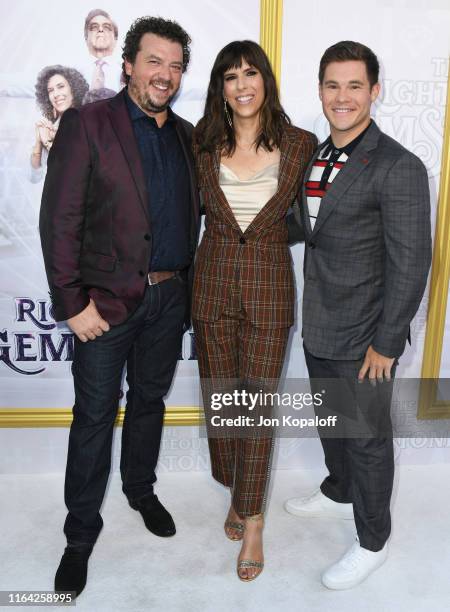 Danny McBride, Edi Patterson and Adam Devine attend the Los Angeles Premiere Of New HBO Series "The Righteous Gemstones" at Paramount Studios on July...