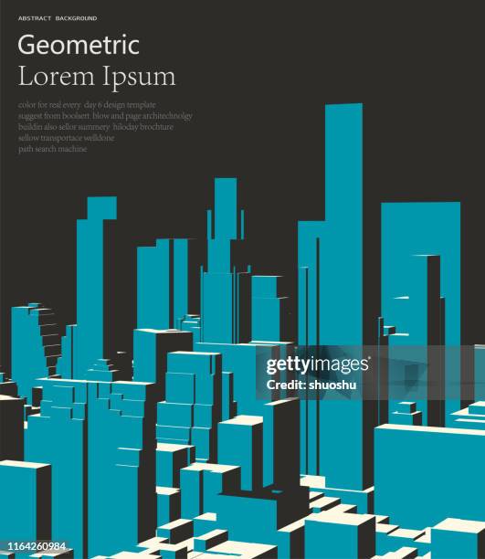 abstract city building geometric minimalism pattern background - office cubes stock illustrations