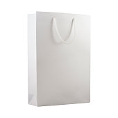 Isolated shot of blank shopping bag on white background