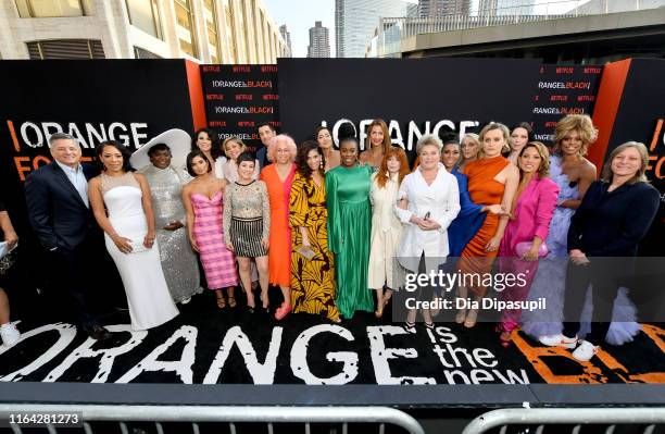 The cast including Selenis Leyva, Danielle Brooks, Diane Guerrero, Beth Dover, Jason Biggs, Jackie Cruz, Uzo Aduba, Alysia Reiner, Natasha Lyonne,...