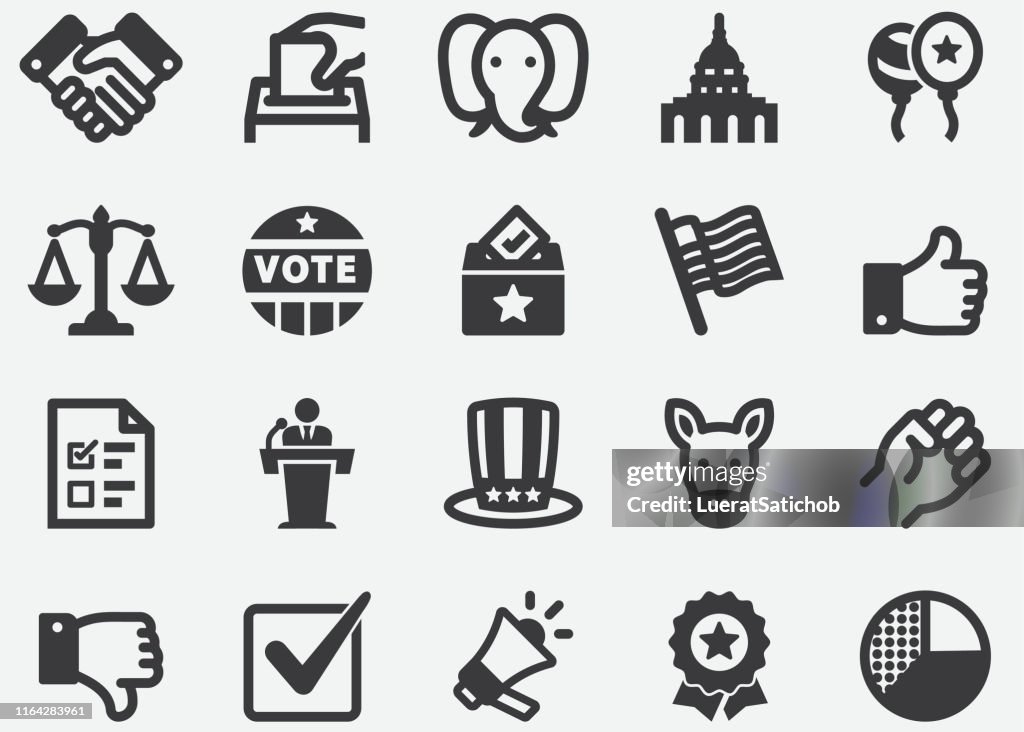 Wahl und Politik Silhouette Icons