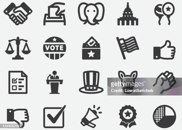 election and politics silhouette icons - white house icon stock illustrations