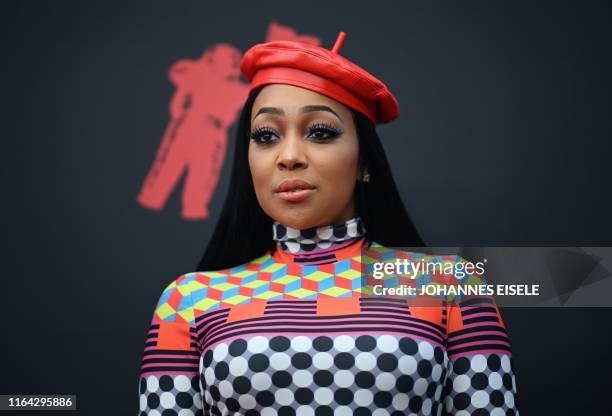 Singer Monica arrives for the 2019 MTV Video Music Awards at the Prudential Center in Newark, New Jersey on August 26, 2019.