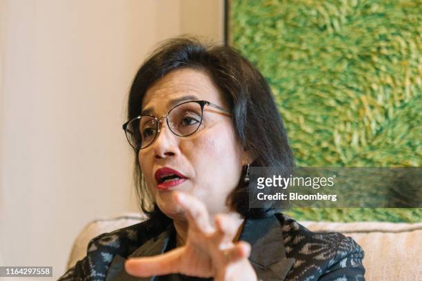 Sri Mulyani Indrawati, Indonesia's finance minister, speaks during an interview in Jakarta, Indonesia, on Tuesday, Aug. 27, 2019. Indonesia has a...