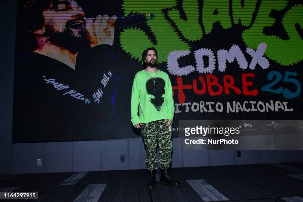 Colombian Singer Juanes poses for photos during a press conference to announce the world tour concert and promote his latest single 'Querer Mejor' at...
