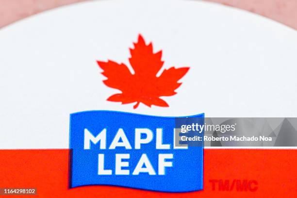 Logo of the Maple Leaf company which is a major Canadian consumer packaged meats company. The company is traded publicly.