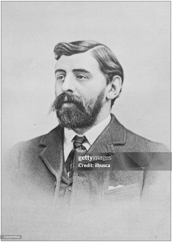 Antique Photo Portrait Of Man Barry Pain High-Res Vector Graphic