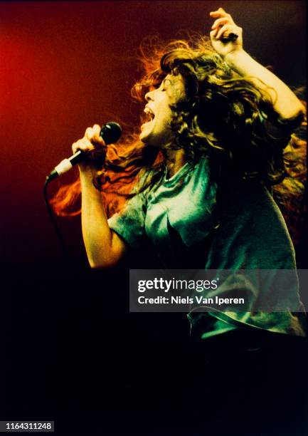 Alanis Morissette, performing on stage, Pinkpop, Landgraaf, Netherlands, 27th May 1996.